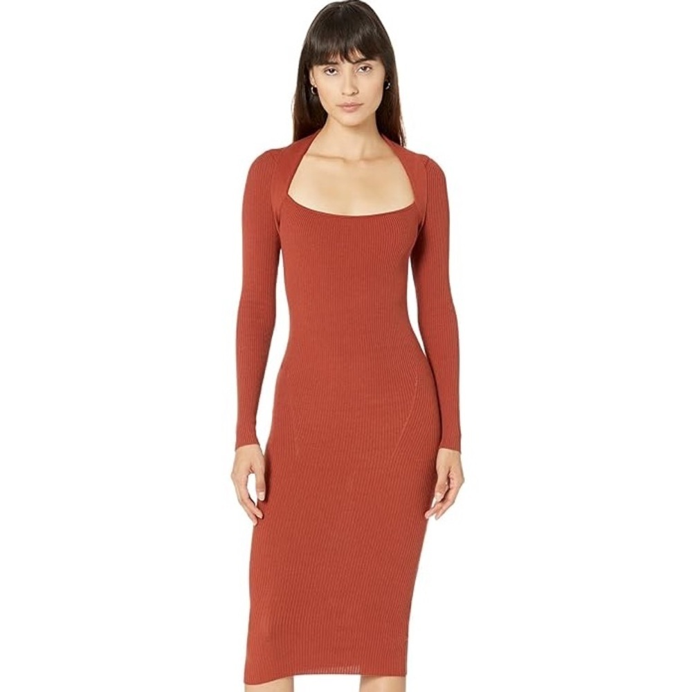 ALLSAINTS Rea Ribbed Midi Dress - Picture 4 of 13